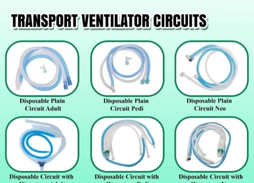 Transport ventilator circuits and respiratory tubing