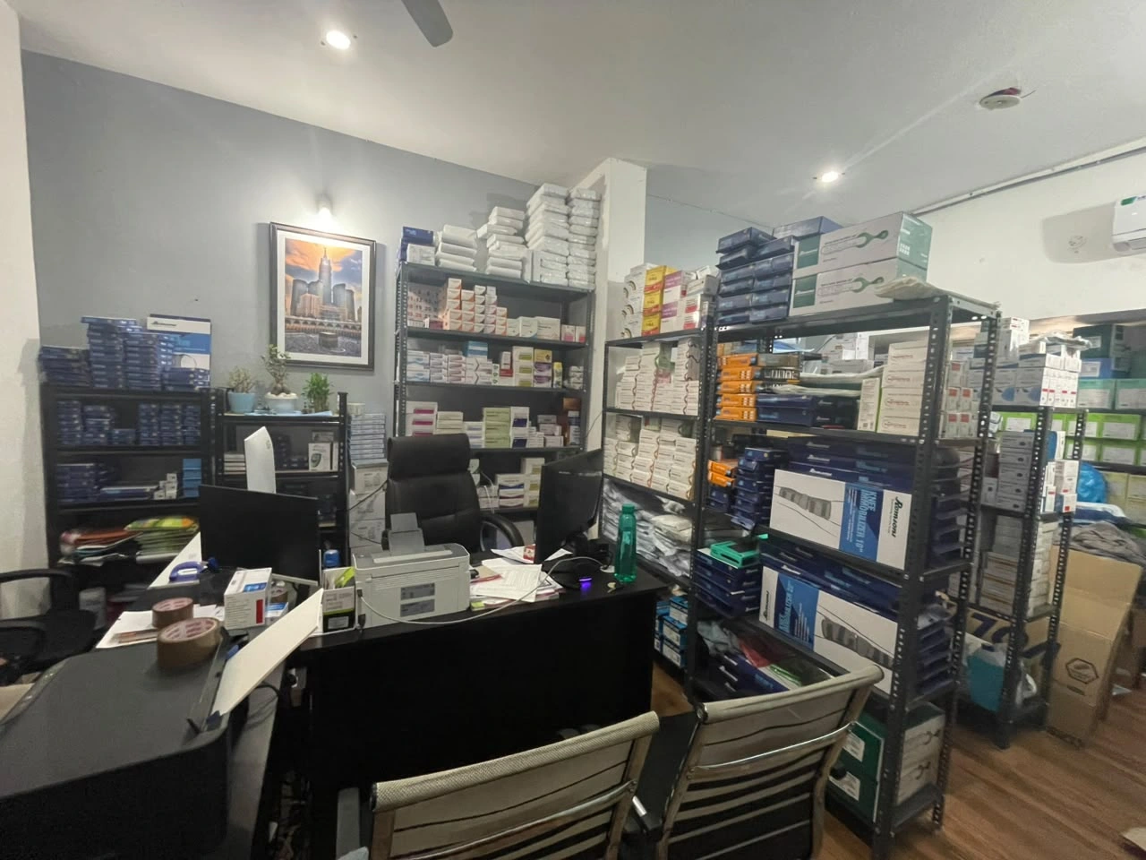 Unicare showroom product shelves
